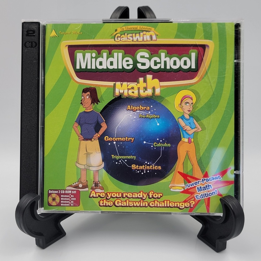 Middle School Math Galswin (2 CD-ROM, Windows ME, 2000, 98, 95) Home School Math
